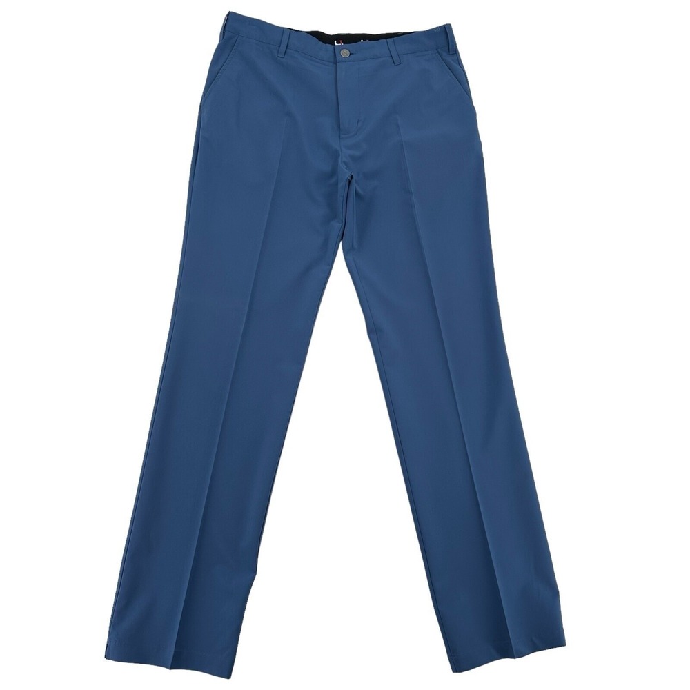 Short Par 4 Golf Pants Blue Performance Stretch Flat Front Men Size 34x34 Sports